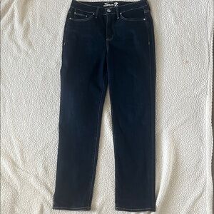 Seven7 Women's Dark Blue Straight Leg Jeans